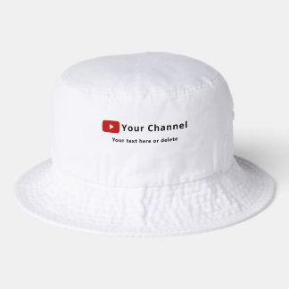 Personalized Youtube Channel Name Custom White Bucket Hat