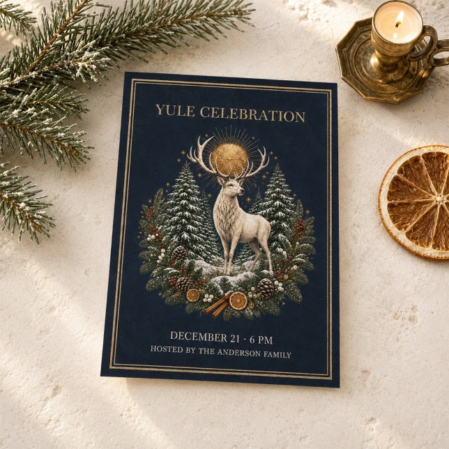 Personalized Yule Winter Solstice Invitation (Personalized Yule Winter Solstice Invitation)