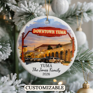 Personalized Yuma Ornament, Custom Arizona Ceramic Ornament