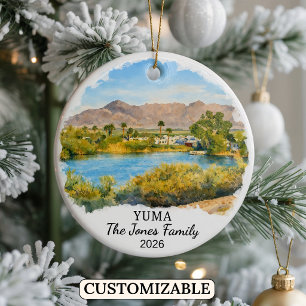 Personalized Yuma Ornament, Custom Arizona Ceramic Ornament