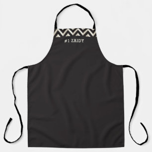 Personalized Zaidy Chevron Black & White Apron