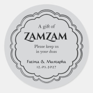 Personalized Zamzam Water Gift Favor Sticker