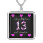 Personalized Zebra: 13th Birthday Necklace