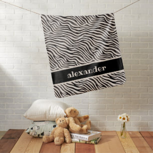 Personalized Zebra Baby Blanket