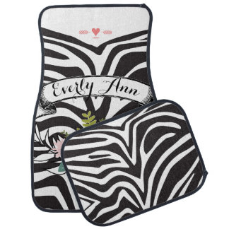 Personalized Zebra Modern Arrow Pattern Car Floor Mat