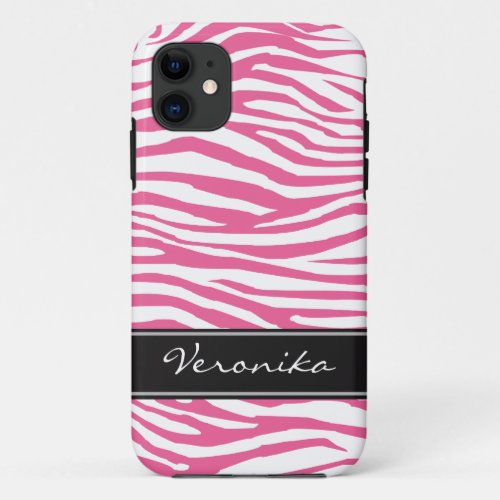 Personalized Zebra Pattern iPhone 11 Case