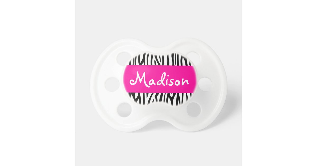 Personalized Zebra Pink Pacifier