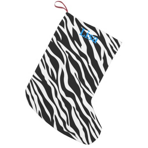 Personalized Zebra Print Christmas Stocking