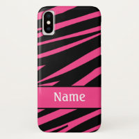 Personalized Zebra Print Pink Black Pattern