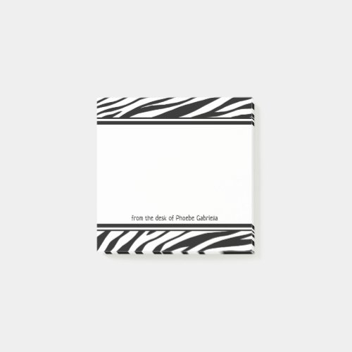 Personalized Zebra Print Post_It Notes
