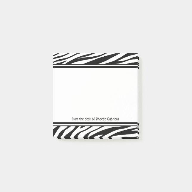 Personalized Zebra Print Post-It Notes (Front)