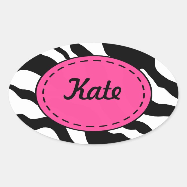 Personalized Zebra Print Stickers (Front)