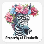 Personalized Zebra Stickers to Label Belongings