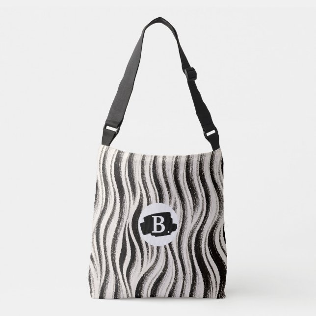 Personalized Zebra Stripe All-Over Print Tote (Front)