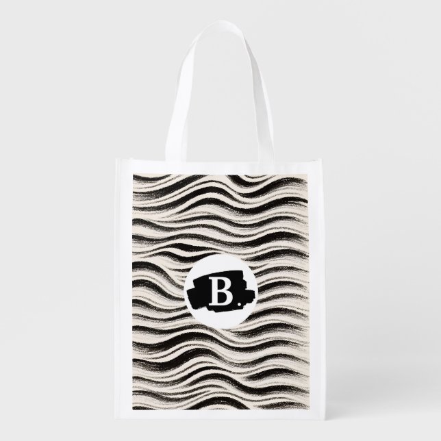 Personalized Zebra Stripe Reusable Bag (Front)