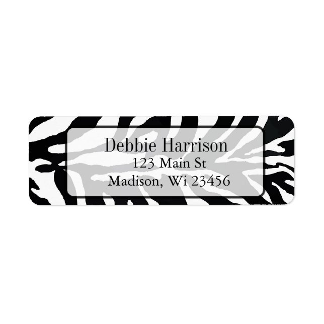 Personalized Zebra Stripes Return Address Labels (Front)