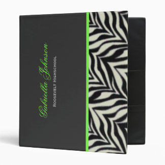 Personalized Zebra Trimmed Binder