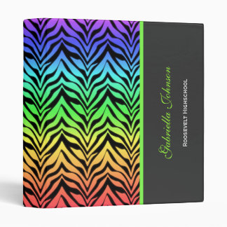 Personalized Zebra Trimmed Binder