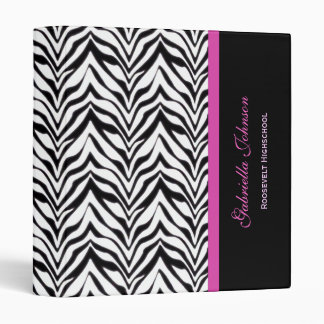 Personalized Zebra Trimmed Binder