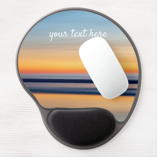Personalized Zen Sunset Seascape Ocean Gel Mouse Pad (Left Side)
