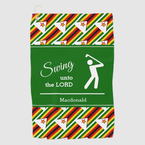 Personalized ZIMBABWE FLAG Golf Towel