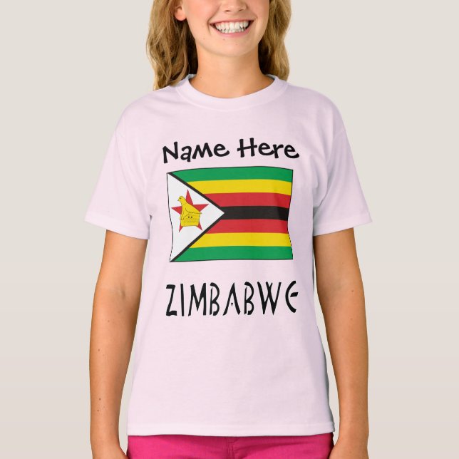 Personalized Zimbabwe Flag T-Shirt (Front)
