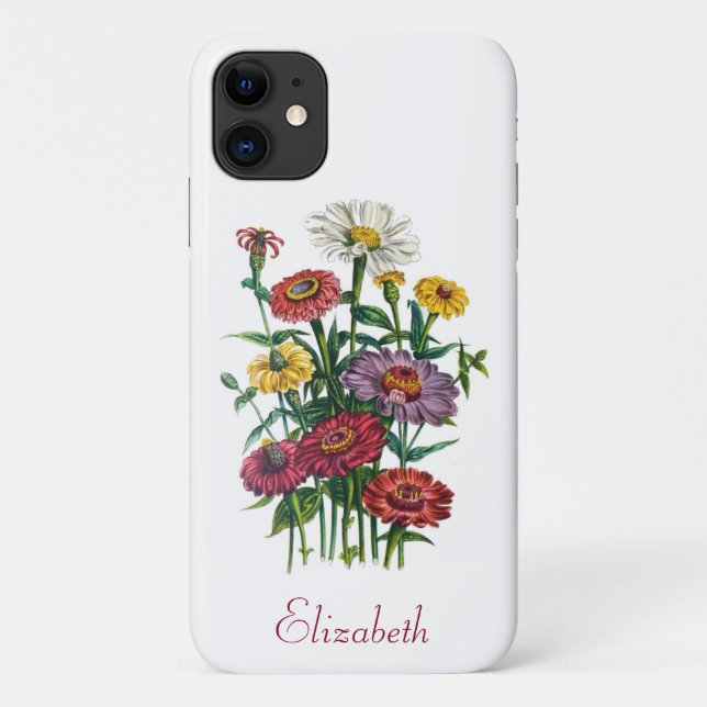 Personalized Zinnias Case-Mate iPhone Case (Back)