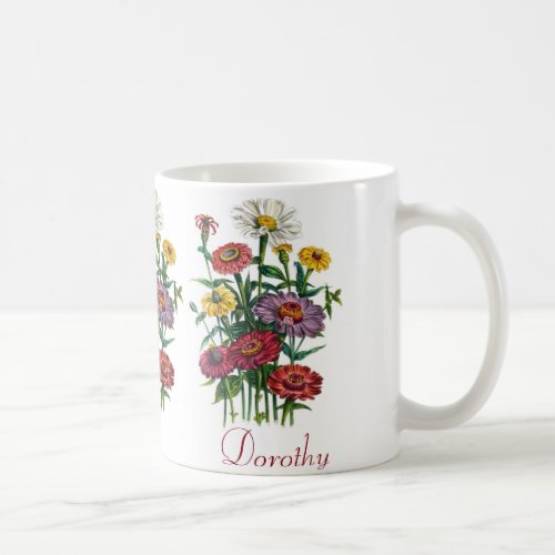 Personalized Zinnias Coffee Mug