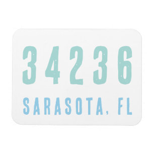 Personalized Zip Code, City, State Coastal Blues Magnet