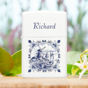 Personalized Zippo Lighter With Dutch Windmill