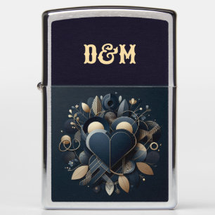 Personalized Zippo Lighter with Heart Decoration