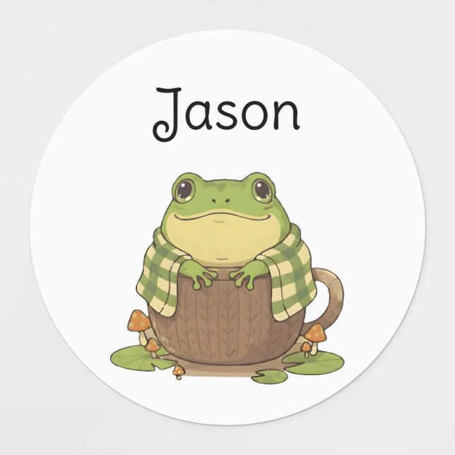 Personalized Zochi the Cozy Frog Kids' Labels (Design 1)