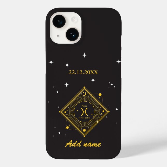 Personalized  Zodiac Custom name Pisces  Case-Mate iPhone Case (Back)