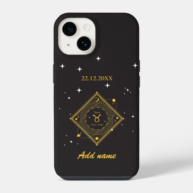 Personalized  Zodiac Custom name Taurus  Iphone Case (Back)