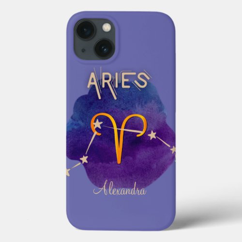 Personalized Zodiac Sign Aries Constellation iPhone 13 Case