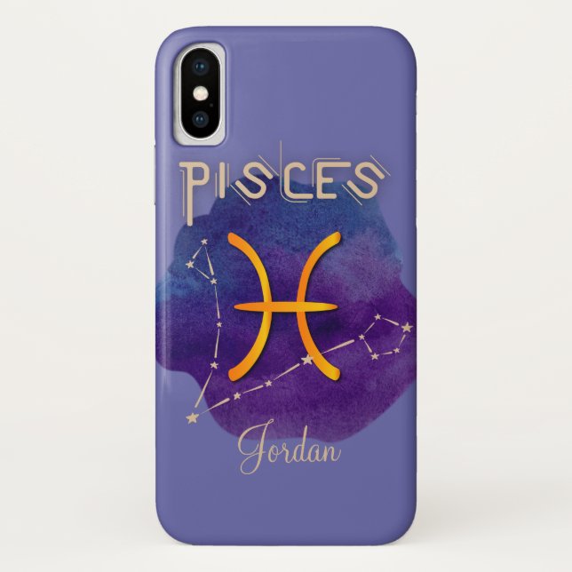Personalized Zodiac Sign Pisces Constellation Case-Mate iPhone Case (Back)