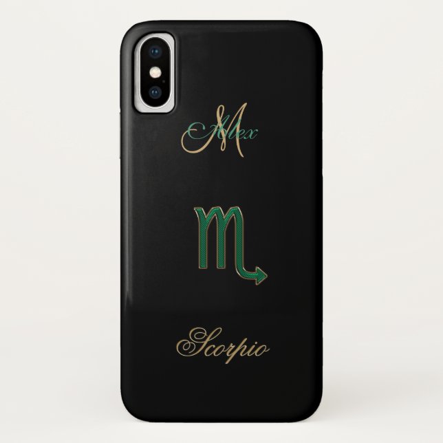 Personalized Zodiac Sign Scorpio iPhone X Case (Back)