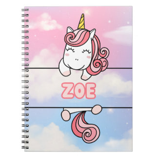 Personalized Zoe Unicorn Girlie Notebook