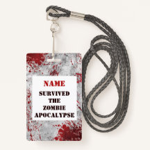 Personalized Zombie Apocalypse Blood Lanyard