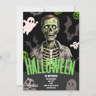 Personalized Zombie Halloween Invitation 