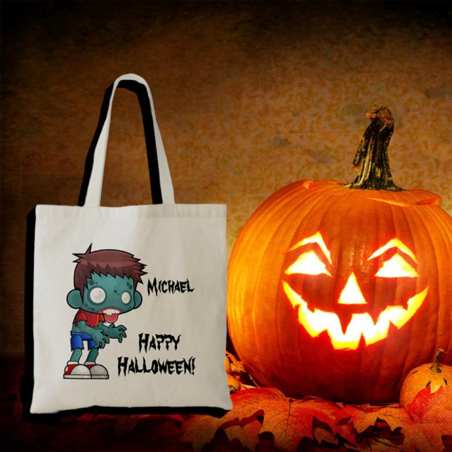 Personalized Zombie Trick or Treat Tote Bag (Creator Uploaded)