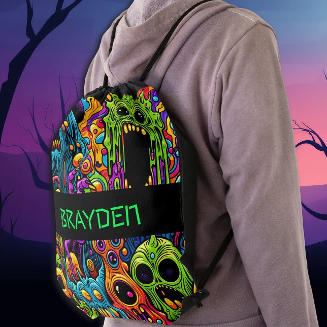 Personalized Zombies and Monsters Halloween  Drawstring Bag (Creator Uploaded)