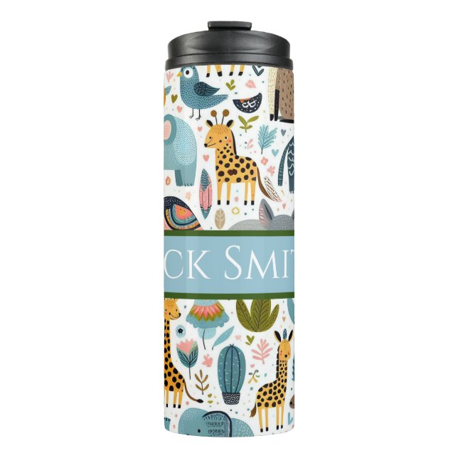 Personalized zoo animals drink tumbler (Front)