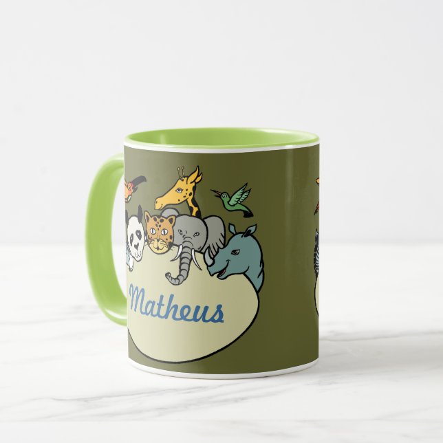 Personalized Zoo Family Animals Mug (Front Left)