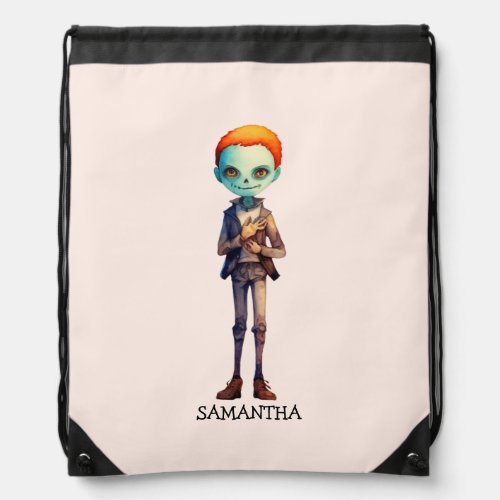 Personalized Zoombie Halloween Drawstring Bag