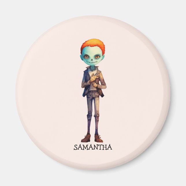 Personalized Zoombie Halloween Magnet (Front)