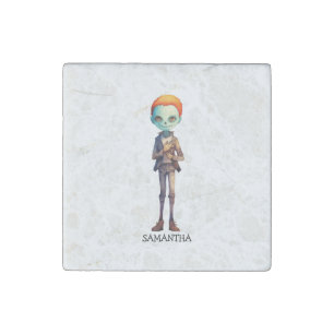 Personalized Zoombie Halloween Stone Magnet