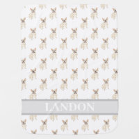 PersonalizedFrenchie (Fawn Tan Cream) Baby Blanket