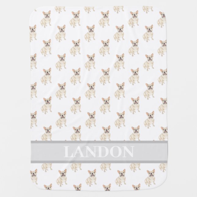 PersonalizedFrenchie (Fawn Tan Cream) Baby Blanket (Front)