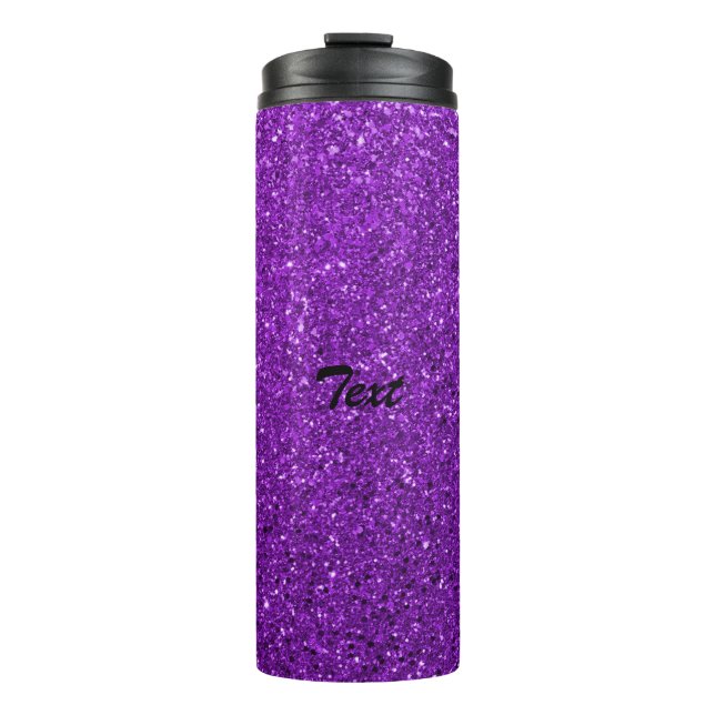 PersonalizedPurple Glitter Custom Name  Thermal Tumbler (Front)